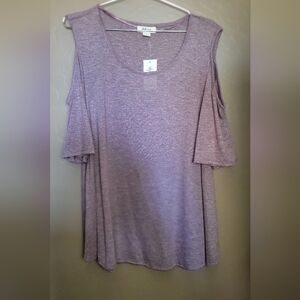 Style & Co Pale Raspberry Cold-Shoulder Knit Top NWT